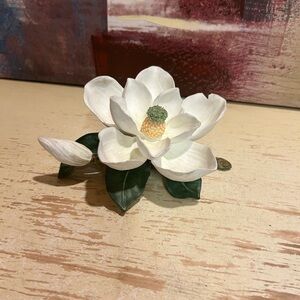 VTG 1985 Homco Masterpiece Porcelain Bone China Magnolia Flower Home Decor